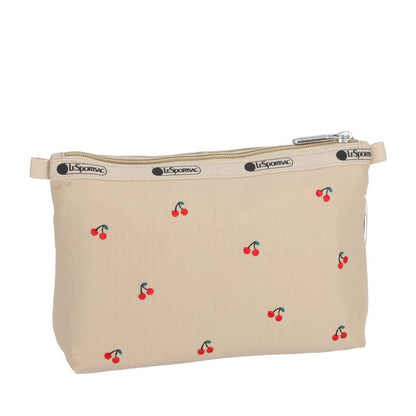 COSMETIC CLUTCH 雙層拉鍊化妝包 - 櫻桃刺繡