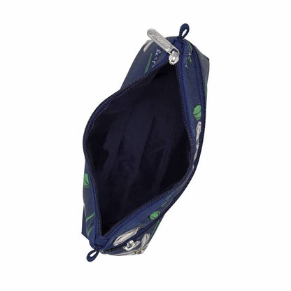 COSMETIC CLUTCH 雙層拉鍊化妝包 - 夜藍花卉
