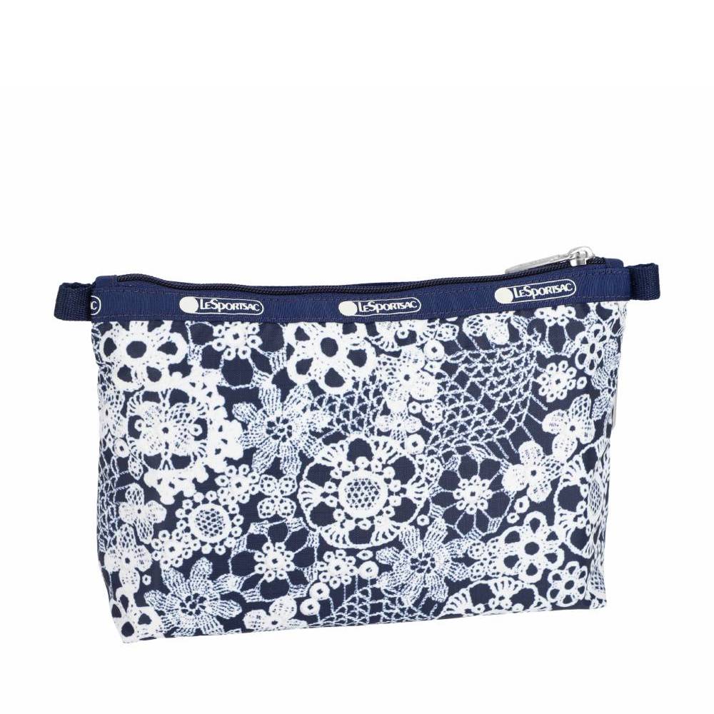 COSMETIC CLUTCH 雙層拉鍊化妝包 - 花卉蕾絲