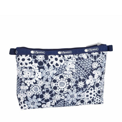 COSMETIC CLUTCH 雙層拉鍊化妝包 - 花卉蕾絲