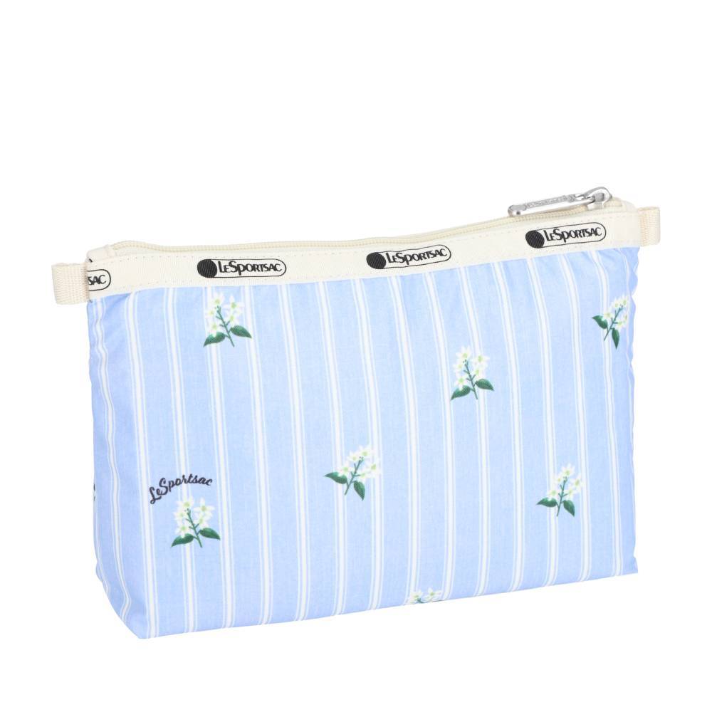 COSMETIC CLUTCH 雙層拉鍊化妝包 - 茉莉條紋