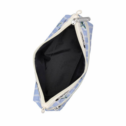 COSMETIC CLUTCH 雙層拉鍊化妝包 - 茉莉條紋