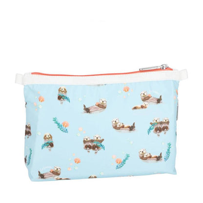 COSMETIC CLUTCH 雙層拉鍊化妝包 - 漂浮海獺