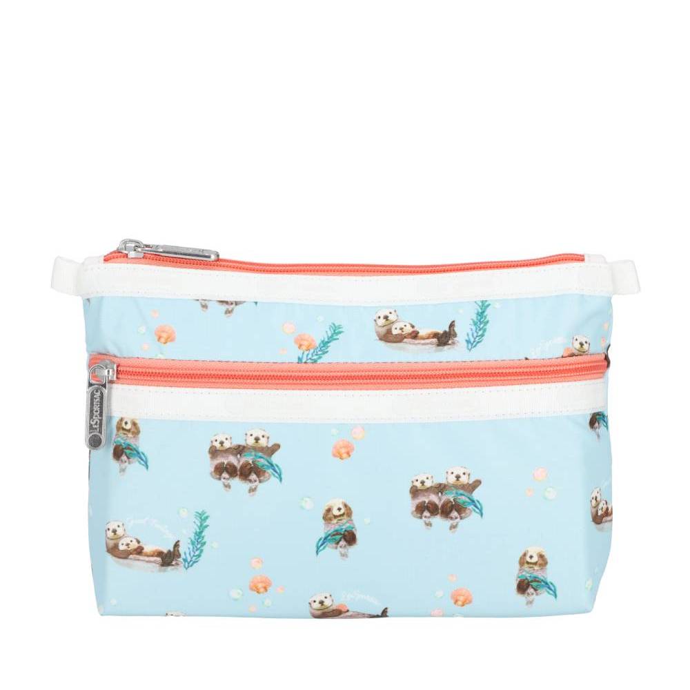 COSMETIC CLUTCH 雙層拉鍊化妝包 - 漂浮海獺