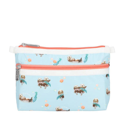 COSMETIC CLUTCH 雙層拉鍊化妝包 - 漂浮海獺