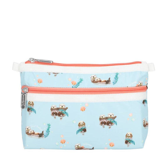 COSMETIC CLUTCH 雙層拉鍊化妝包 - 漂浮海獺