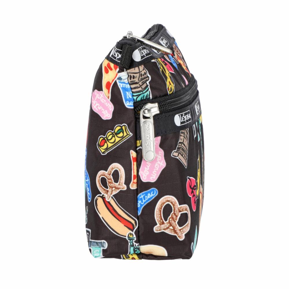 COSMETIC CLUTCH 雙層拉鍊化妝包 - 紐約經典貼紙