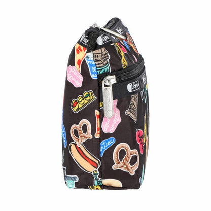 COSMETIC CLUTCH 雙層拉鍊化妝包 - 紐約經典貼紙