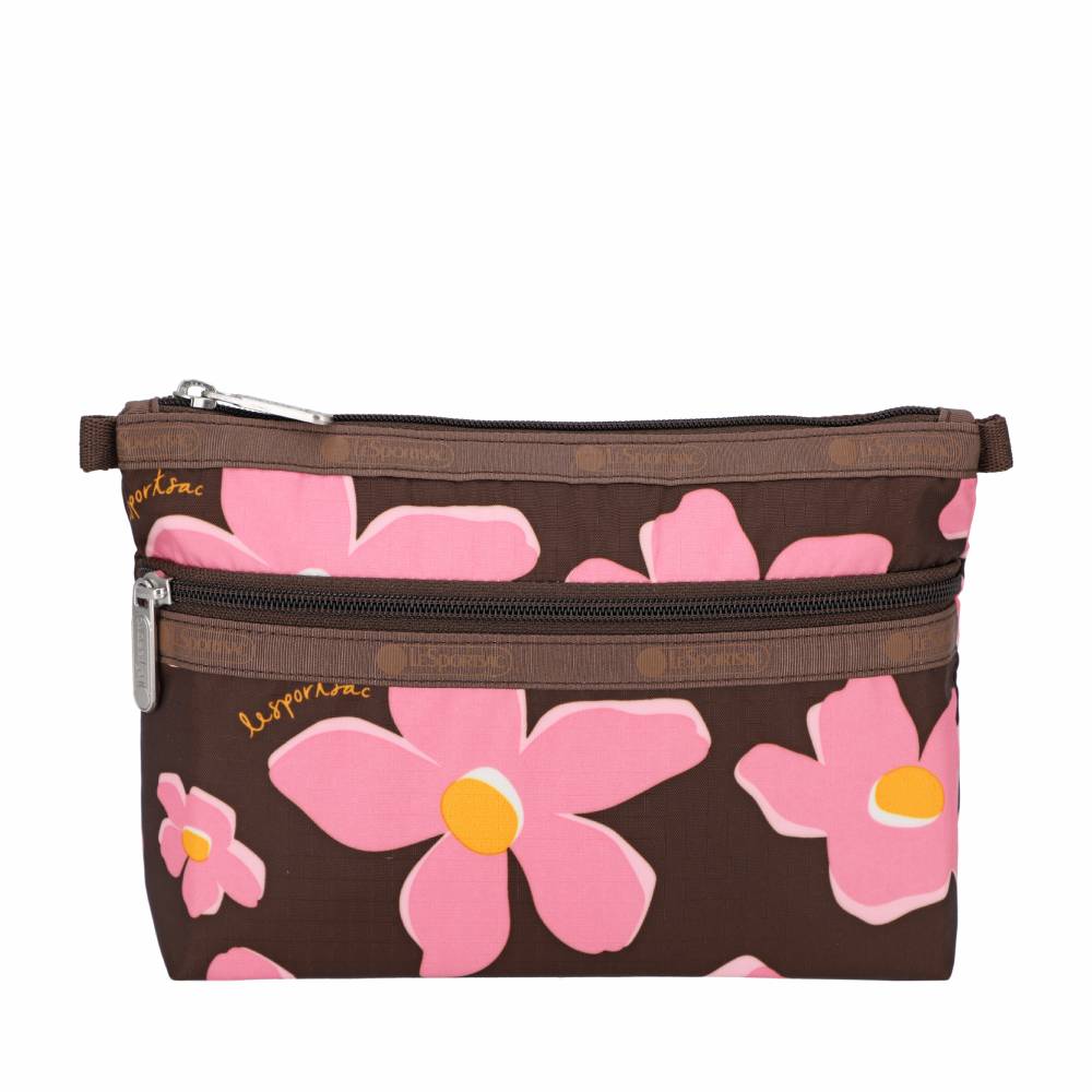 COSMETIC CLUTCH 雙層拉鍊化妝包 - 秋日紫梅