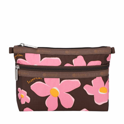 COSMETIC CLUTCH 雙層拉鍊化妝包 - 秋日紫梅