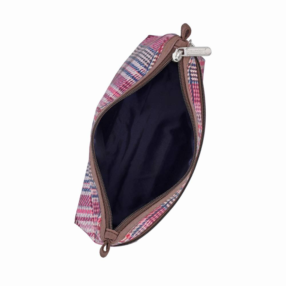 COSMETIC CLUTCH 雙層拉鍊化妝包 - 粉紅格紋