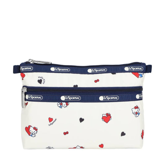 COSMETIC CLUTCH 雙層拉鍊化妝包 - HELLO KITTY 心語呢喃