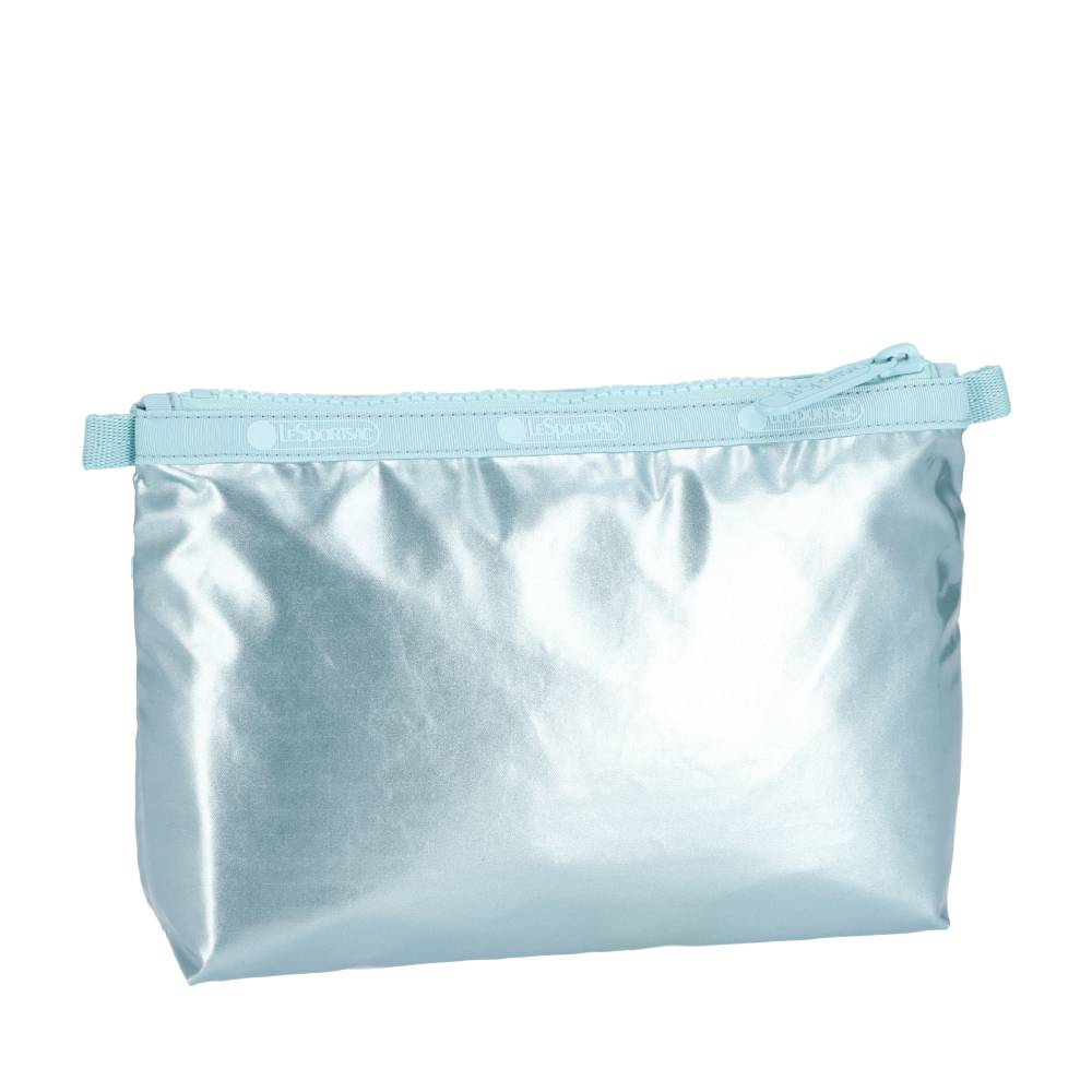 COSMETIC CLUTCH 雙層拉鍊化妝包 - 湖水藍光