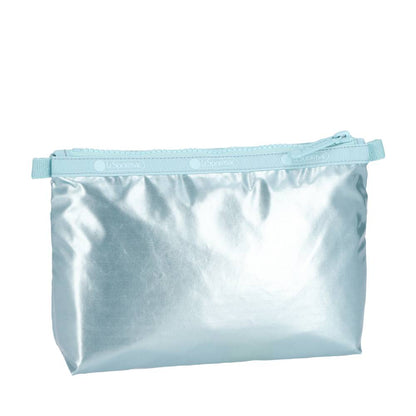 COSMETIC CLUTCH 雙層拉鍊化妝包 - 湖水藍光