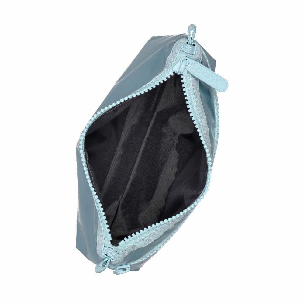 COSMETIC CLUTCH 雙層拉鍊化妝包 - 湖水藍光