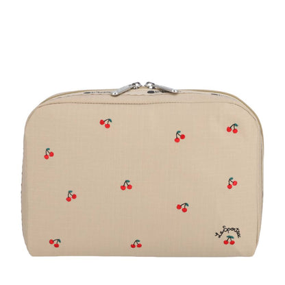 EXTRA LARGE RECTANGULAR COSMETIC 加大型化妝包 - 櫻桃刺繡