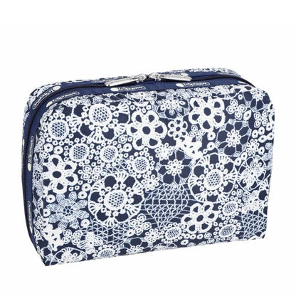 EXTRA LARGE RECTANGULAR COSMETIC 加大型化妝包 - 花卉蕾絲