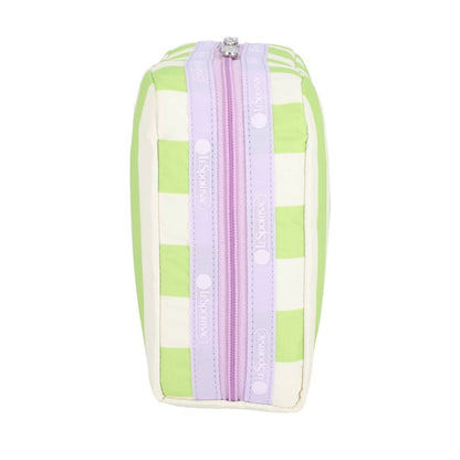 EXTRA LARGE RECTANGULAR COSMETIC 加大型化妝包 - 青檸柔彩條紋