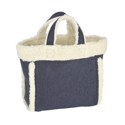 SMALL TWO WAY DENIM TOTE 小型兩用托特包 - 經典丹寧/羊羔絨