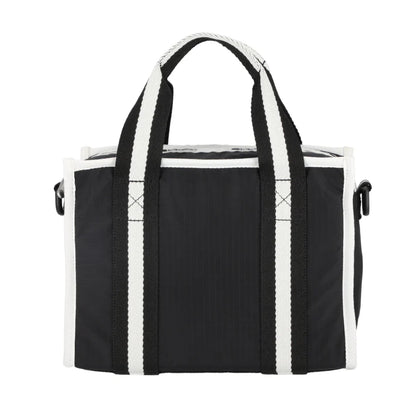 SM TOP HANDLE TOTE 小型肩背手提兩用方形包 - 滾邊夜幕黑