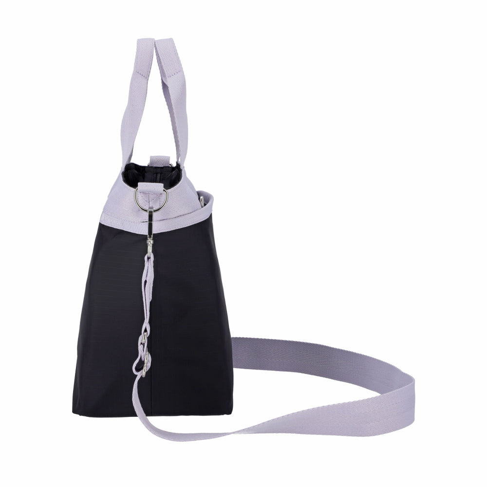 BUCKET TOTE 手提斜背兩用方形包 - 深海藍/柔霧紫