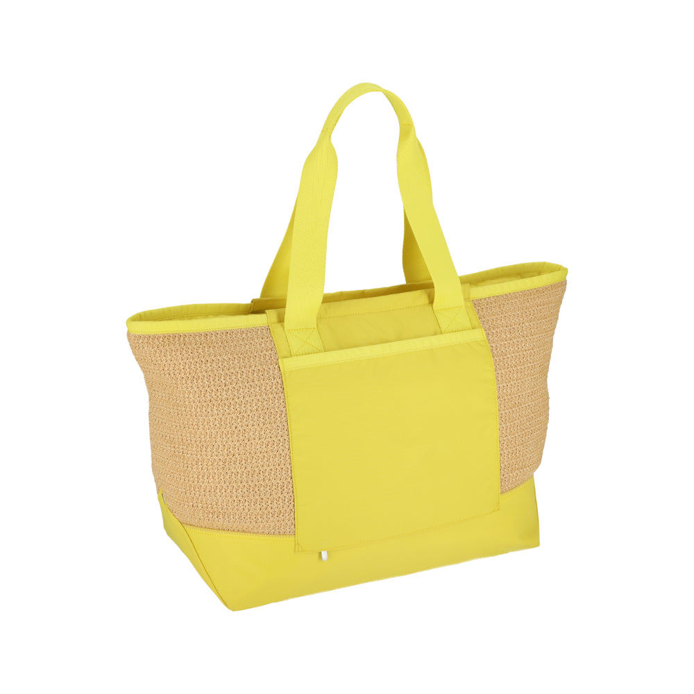 RAFFIA EAST/WEST TOTE 橫式托特包 - 拉菲報春黃