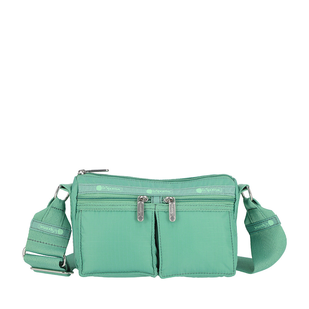 E/W DOUBLE POCKET BAG 雙口袋肩背包 - 鼠尾草綠