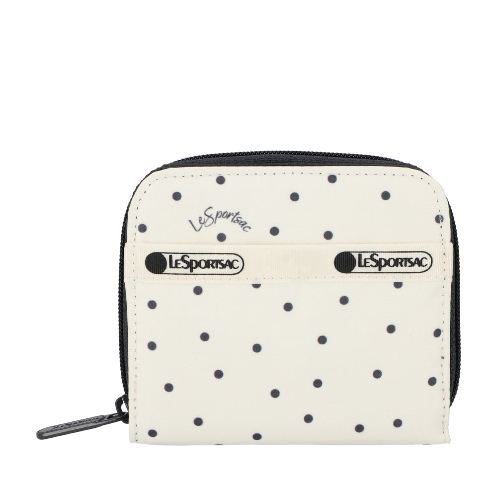 CLAIRE WALLET 拉鍊短夾 - 水玉點點
