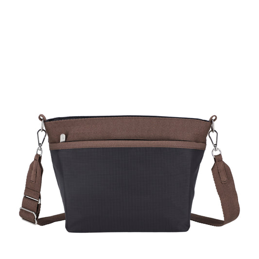 SMALL BUCKET BAG 小型斜背方形包 - 深海藍/摩卡棕