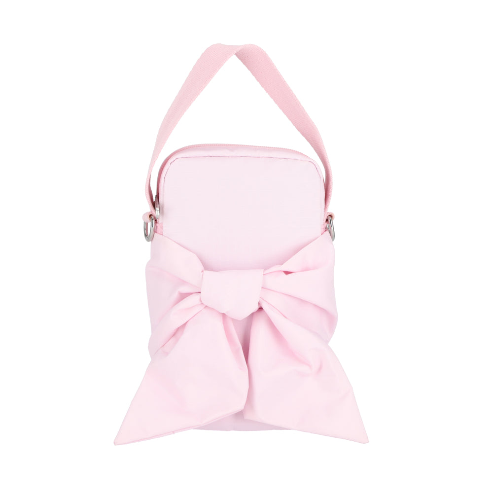 BOW MINI PHONE CROSSBODY 蝴蝶結迷你手機包 - 粉緞蝴蝶