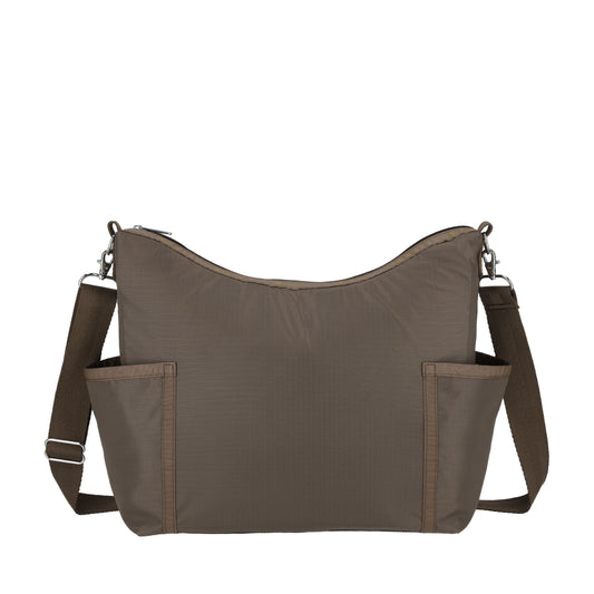 ZIP BUCKET SHOULDER 拉鍊肩背包 - 摩卡棕