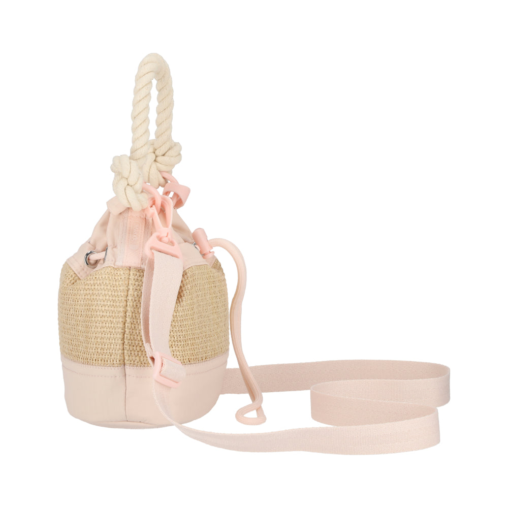 RAFFIA MINI BUCKET 迷你水桶包 - 拉菲桃粉