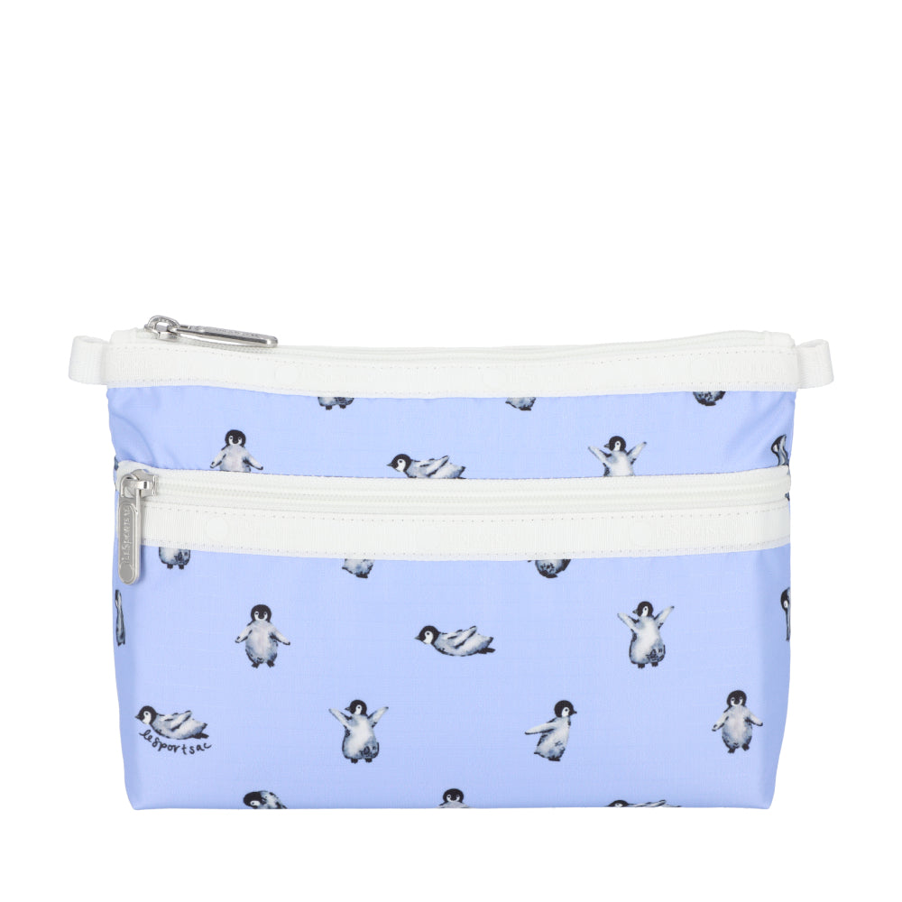 COSMETIC CLUTCH 雙層拉鍊化妝包 - 雪地小企鵝
