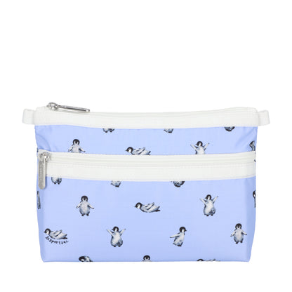 COSMETIC CLUTCH 雙層拉鍊化妝包 - 雪地小企鵝
