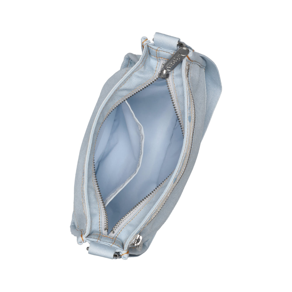 SM ZIP SHOULDER BAG 小型拉鍊肩背包 - 水洗丹寧