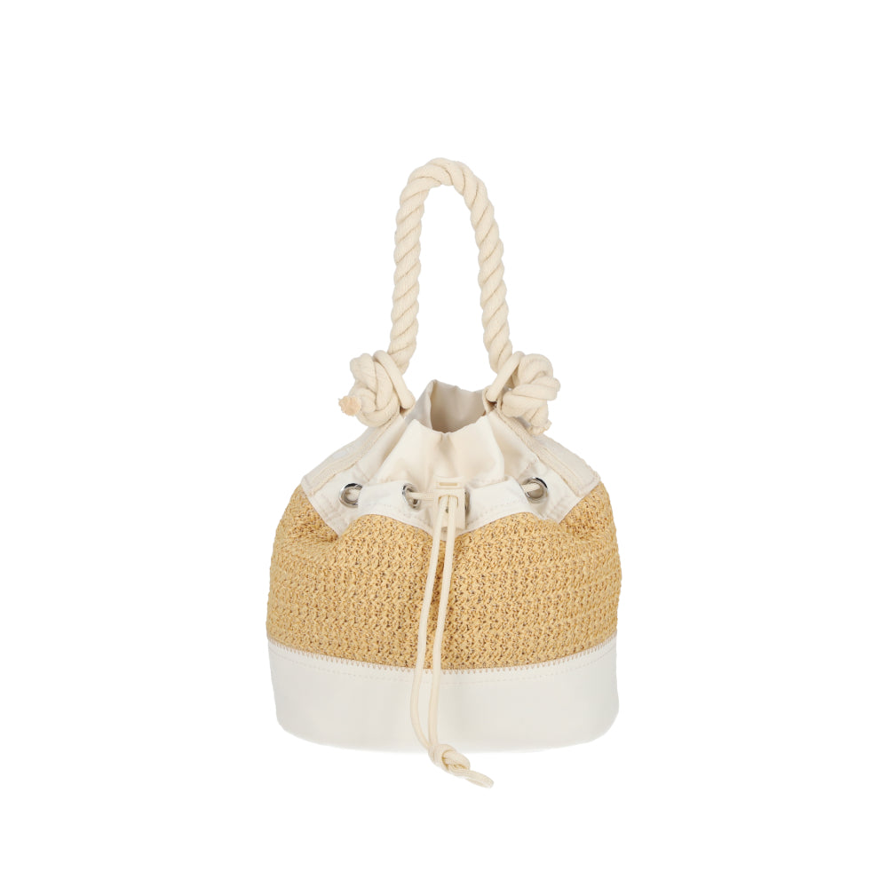 RAFFIA MINI BUCKET 迷你水桶包 - 拉菲糖霜白