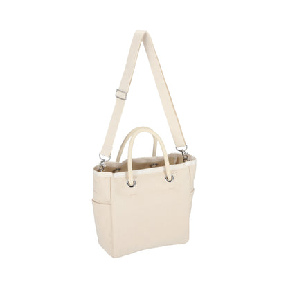 CANVAS EASY TOTE 帆布小型托特包 - LOGO糖霜白
