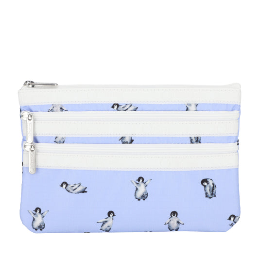 3-ZIP COSMETIC 三層拉鍊化妝包 - 雪地小企鵝