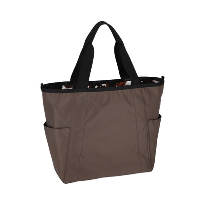 LG REVERSIBLE PKT TOTE 大型雙面托特包 - LOGO  摩卡棕 / 乳牛斑紋