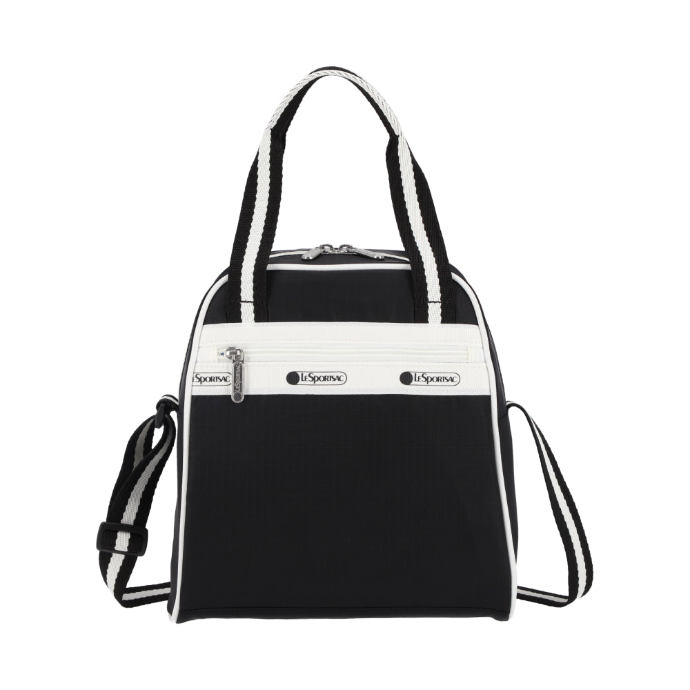 N/S MINI SATCHEL 迷你兩用斜背包 - 滾邊夜幕黑
