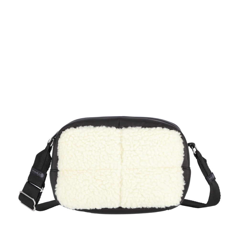 PUFFY CUBE CROSSBODY 毛毛斜背方包 - 奶油白羊羔絨