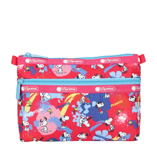COSMETIC CLUTCH 雙層拉鍊化妝包 - PEANUTS 童趣時光