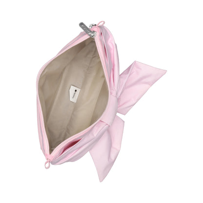 BOW COSMETIC CLUTCH 蝴蝶結造型化妝包 - 粉緞蝴蝶