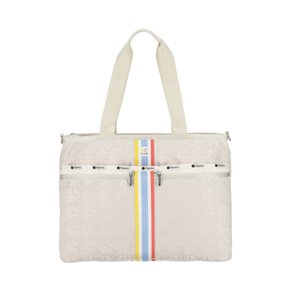 AEC SANVIN TOTE 多夾層設計托特包 - 象牙白緹花LOGO