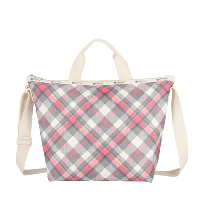 DELUXE EASY CARRY TOTE 兩用托特包 - 灰粉格紋