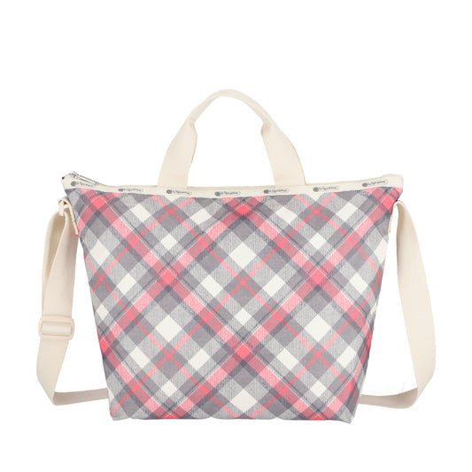 DELUXE EASY CARRY TOTE 兩用托特包 - 灰粉格紋