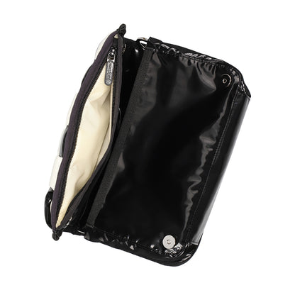 CONV WOVEN CLUTCH 兩用手拿肩背包 - 夜黑珠光