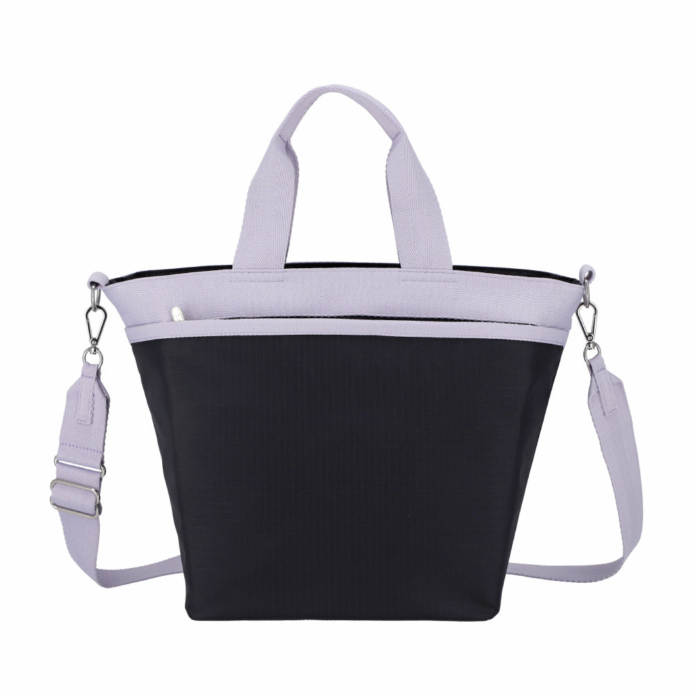 BUCKET TOTE 手提斜背兩用方形包 - 深海藍/柔霧紫