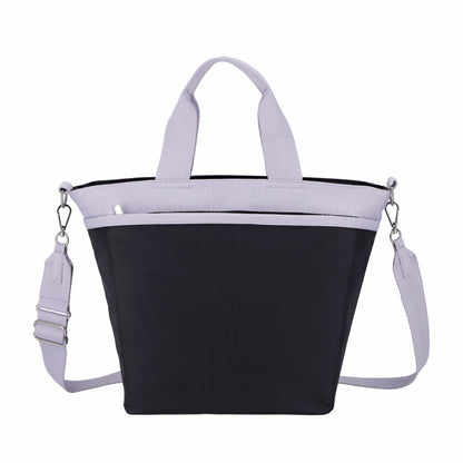 BUCKET TOTE 手提斜背兩用方形包 - 深海藍/柔霧紫