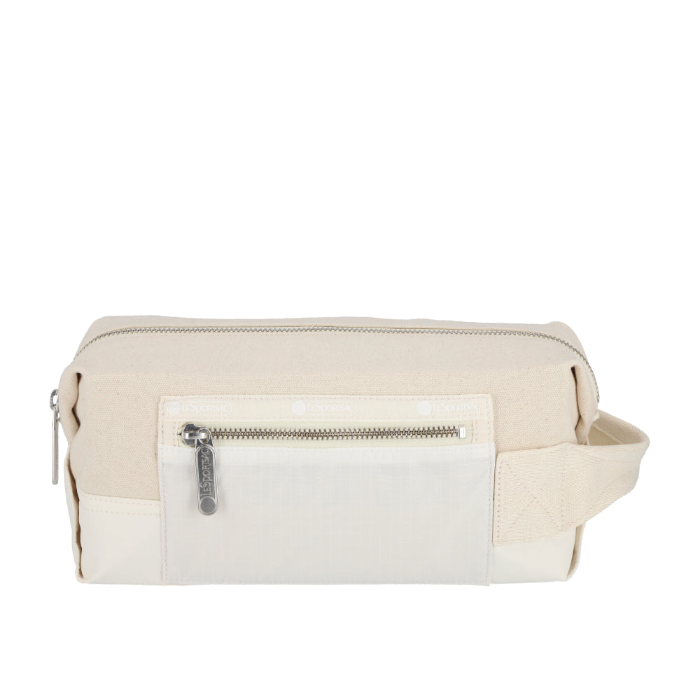 CANVAS DOPP KIT 帆布盥洗包 - 糖霜白